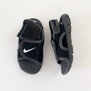 Nike Toddler Infant SunRay Adjustable Black Sandals ~ 6.5